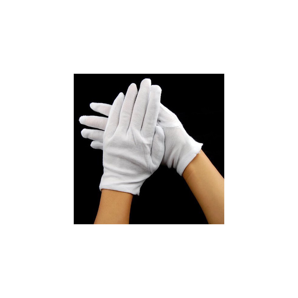 12 Pairs 100% Cotton General Purpose Moisturising Lining White Gloves Beauty