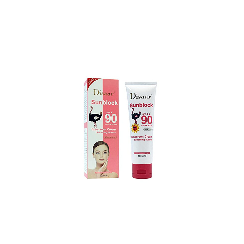 DISAAR Sunscreen Cream Refreshing Sunblock SPF90++ Protection Waterproof 100ml