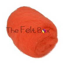 Carded Wool For Felting, Needle Felting Wool, Wool Batt, Craft Wool, Single Shade (Group B), 100 grams 3.5 Oz (Coral (33))