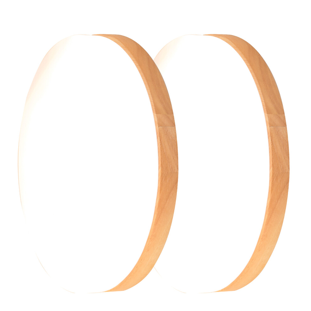 (2PCS) 26CM Plafond Moderne À Led Plafonnier en Bois Pour Lafonniers Intérieurs Couloir Chambre Cuisine Salon 4500K