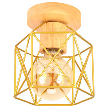 Modern Ceiling Lights Vintage Ceiling Light Retro Chandelier Metal Cage Lampshade for Cafe Hallway Bedroom Kitchen Living Room Gold