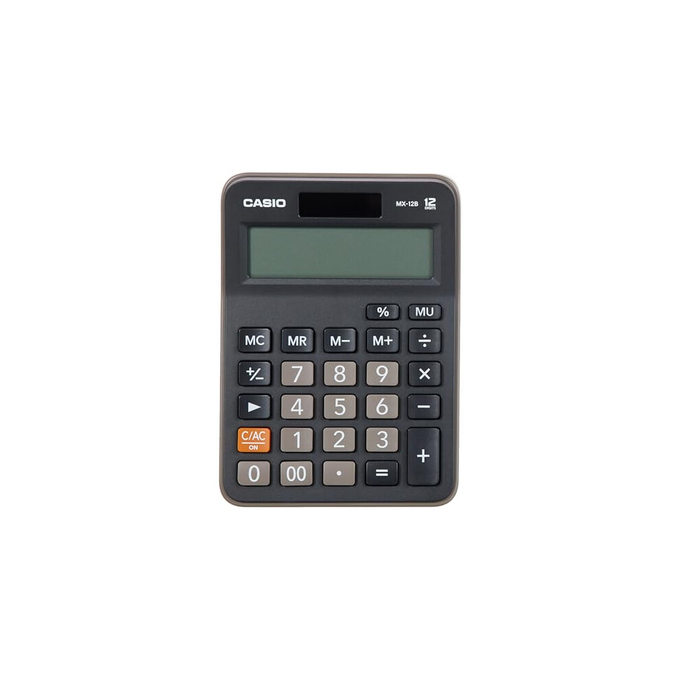 mx-12b-bkÂ âÂ Desktop CalculatorÂ âÂ 12Â Digit Solar and Battery Powered (14.7Â x 10.7Â x 2.9Â cm)