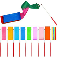 Dance Ribbons 10 Pack Gymnastic Ribbon, Dance Ribbons for Children, Ribbon Wand Rhythmic Gymnastic Ribbon for Children Kids Baton Twirling, Dancing