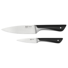Jamie Oliver Kitchen Knives Set, 2 Pieces, The Essential Set, German Stainless Steel K267S255, Black