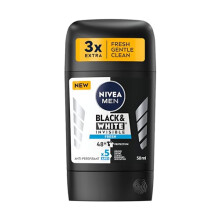 Men's Stick Invisible Black and White Fresh, Pack of 2, 2 x 50 ml, 48H Protection