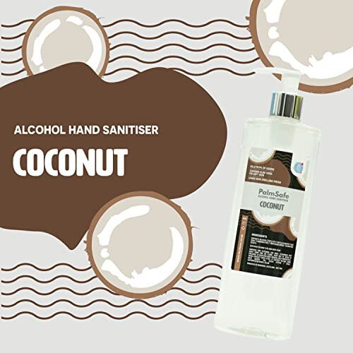 Palm Safe Coconut Alcohol Hand Sanitiser 500 ml Pump Bottle 1