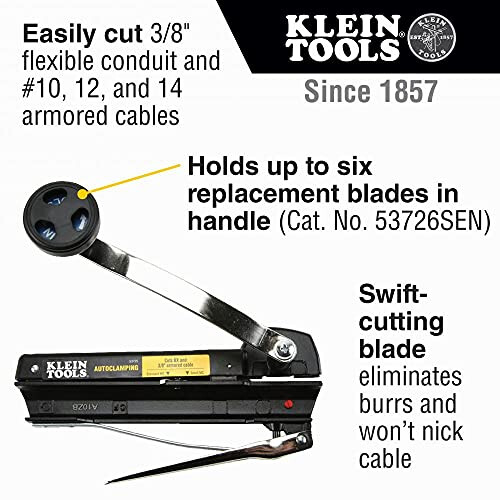 BX and Armored Cable Cutter Klein Tools 53725 , Black 2