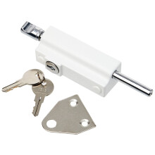 P-124-WE Door Pushbolt, White Finish, Standard Security, Visi Packed, suitable for aluminium doors and wooden doors