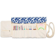 Knitting Needle Wrap, Knitting Needle Cases with Slots for Knitting Needles (up to 11-Inch/28cm), Crochet Hooks, Circular Knitting Needles and