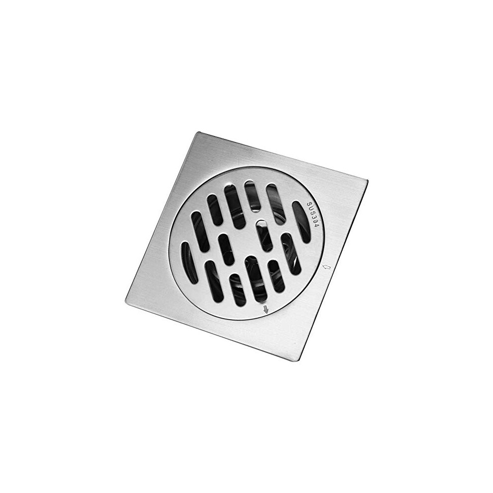 Square Floor Drain Stainless Steel Bathroom Tile Insert Floor Drainer Anti-Odor Anti-Clogging Bathroom Floor Drain With Removable Strainer Cover 794419036056
