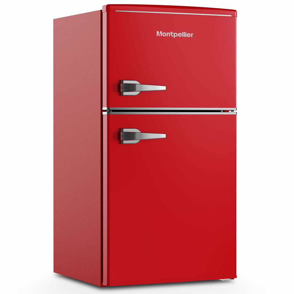 84litre Mini RETRO Fridge Freezer Class E Red