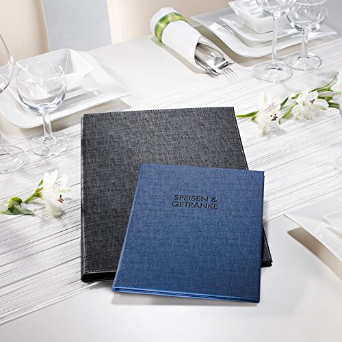 SM115 Menu Cover with elastic binding, for A5, Black, 1 Piece 2