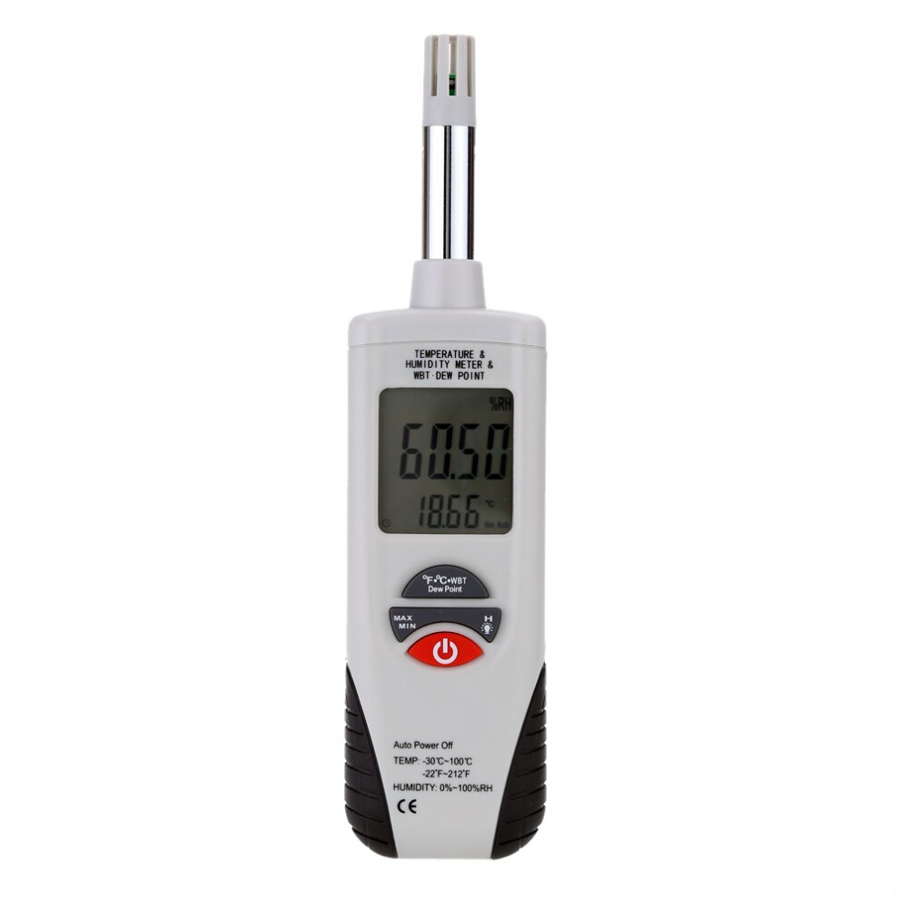 Digital Psychrometer - Handheld Backlight Temperature Humidity Meter With Dew Point And Wet Bulb Temperature For Industry, Agriculture, Home Daily Use 768390764314