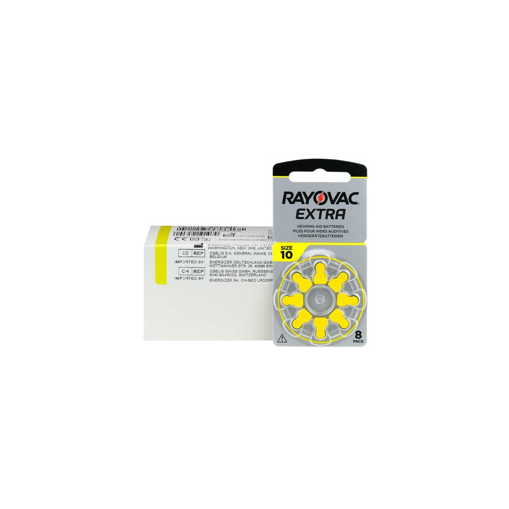 Photos - Hearing Aid Rayovac Extra 10 80 Pack  Batteries High Power Zinc Air Batteries 10 Blister Cards Yellow 10AUX-8XEMF-10 