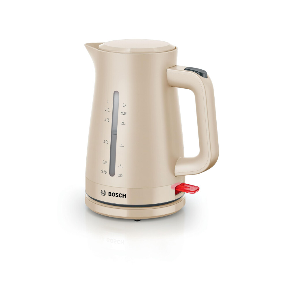 Bosch Mymoment Infuse Twk3m127gb Plastic Cordless Kettle, With Dual Sided Water Gauge And Lid Release Button, 1.7 Litres, 3000W - Cream