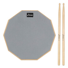 Practice Pad Drum Practice Pad 8 Inches/20.32 cm with Drumsticks, Grey