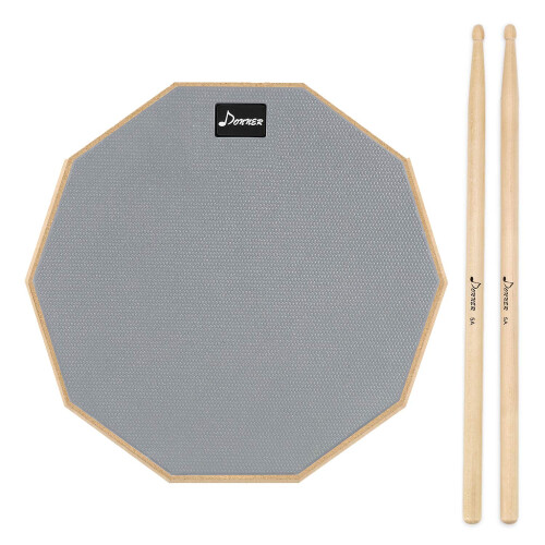 Practice Pad Drum Practice Pad 8 Inches/20.32 cm with Drumsticks, Grey