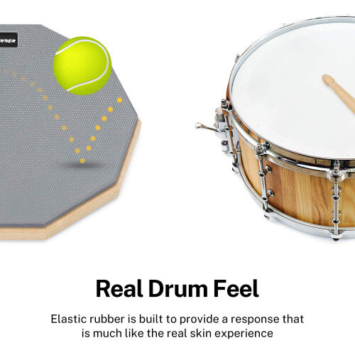 Practice Pad Drum Practice Pad 8 Inches/20.32 cm with Drumsticks, Grey 2