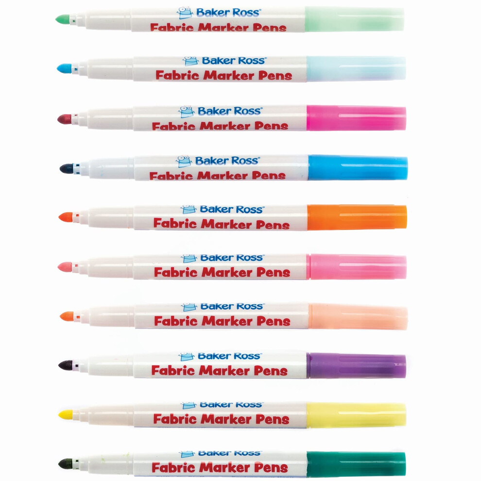 Baker Ross Purple Pastel Fabric Pens - Pack Of 10, Art Supplies For Kids (Fc339),
