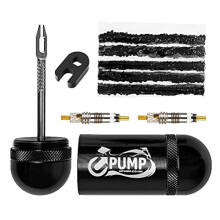 Upump Emergency Bicycle Tubeless Tyre Repair Kit - For Road and MTB Bikes Bar Ends or Storage Canister + 2 x Presta Valve Cores + Core Removal Tool