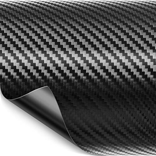 Black Carbon Fiber Vinyl Film 12x200cm for Car, Motorcycle, Bike - Self-adhesive, Yard ware made in DE