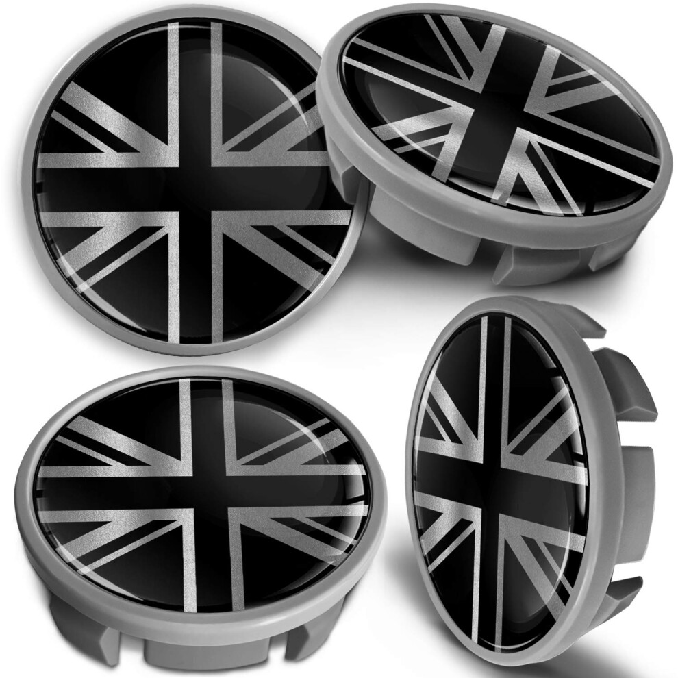Compatible With Wheel Center Caps Vw 65Mm Centre Alloy Hubcaps Uk Flag Union Jack Cvs 1 Silver/Black 9145546434672