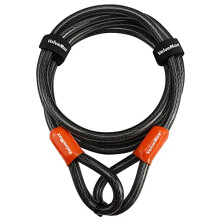 Bike Lock Cable, 7FT/213CM x 12mm Bicycle Security Cable, PVC Coated with Double Loop Braided, for Padlocks, Disc Locks and U-Locks