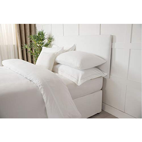 Headboard Wrap - Transforms a drab looking Headboard - Luxury Faux Suede (White, King) 1