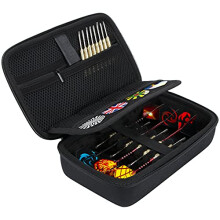 Hard Carrying Case for 6 Steel Tip Darts Set Soft Tip Darts, case only (Black)