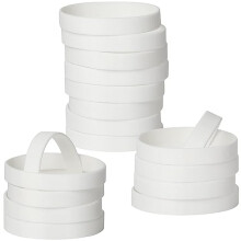 50 pcs Silicone Elastic Wristbands Blank Rubber Wrist bands Bracelets for School Sport Party White