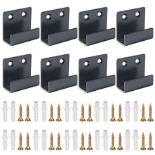 8 Pcs U Shaped Brackets, Mirror Brackets, U Bracket, Ceramic Tile Display Stand, Metal Hook with Screws Expansion Tube, for Oil Painting Display,