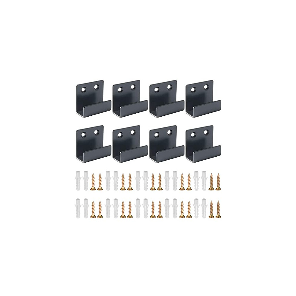 8 Pcs U Shaped Brackets, Mirror Brackets, U Bracket, Ceramic Tile Display Stand, Metal Hook with Screws Expansion Tube, for Oil Painting Display,