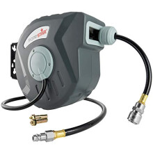 Automatic air Hose Reel 33ft (Length 10m + 1m, Inner Diameter 5/16"(8x12mm), 3/8"BSPT Connector), Retractable auto Rewind Tool for Compressed air Hose