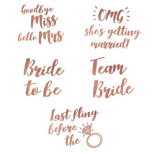 Rose Gold Hen Party Temporary Tattoos - Pack of 45 - Hen Do Night Accessories