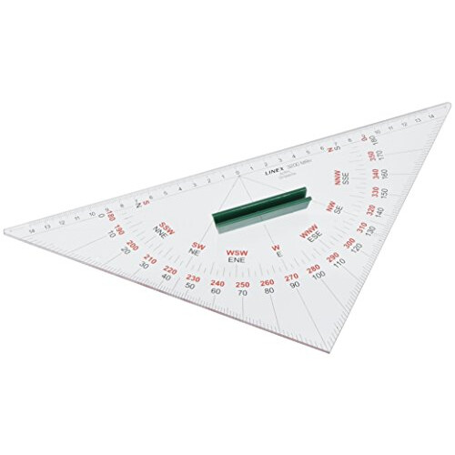 100413035 Nautical Protractor Bi-Colour Labelled with Plastic Handle and Vertical Edge 320 mm