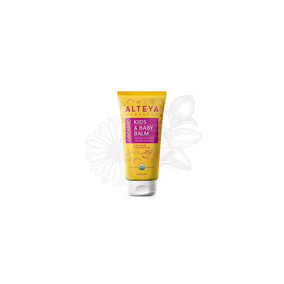 Alteya Organic Kids And Baby Balm 90 Ml - Usda Certified Organic Award Winning Baby Skin Care Treatment With Bulgarian Rose Essential Oil - Healing Alteya Organics