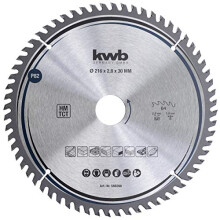 Circular Saw Blade 216 x 30 mm, Very Fine Cut, Suitable for Countertops, Wood, and Coated Panels