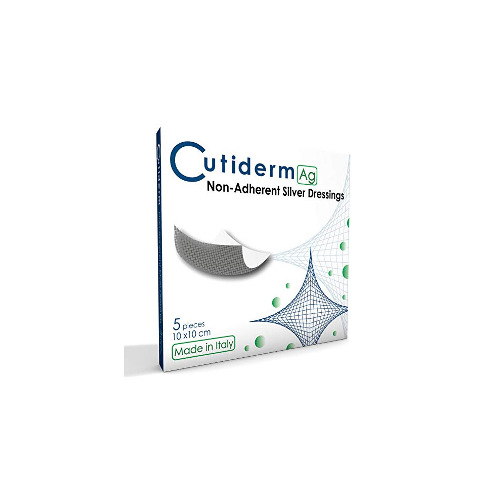 Pack of 5 Cutiderm AG Non-Adherent Silver Wound Dressings 10cm x 10cm