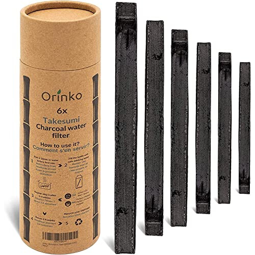 Binchotan Bio 10 x | Bamboe Takesumi actieve kool voor waterzuivering e-book | Geniet van water in de fles met onze actieve kool