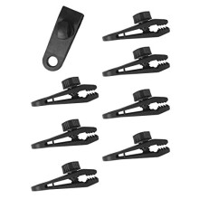 Tarpaulin Clip Holder, Spanner, Tent Clips Set, 8 Pieces, Black, 0.83 x 2.6 x 2.8 cm, 07010