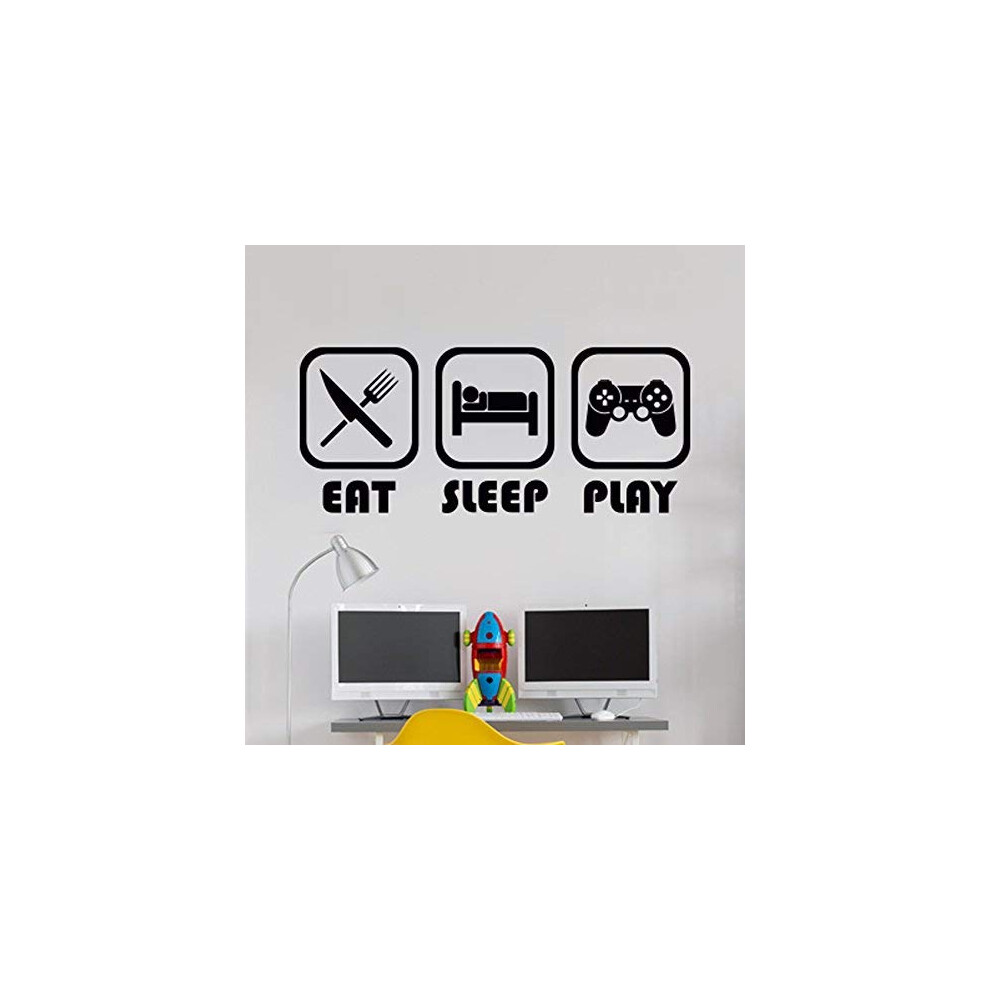 Eat Sleep Play Kids Room Decor Posters Stickers Teen Walls Art Boys Gaming Sticker Teenage Wall Stencils Nursery Transfers Decal Gamer Vinyl Wallpaper Wall4stickers