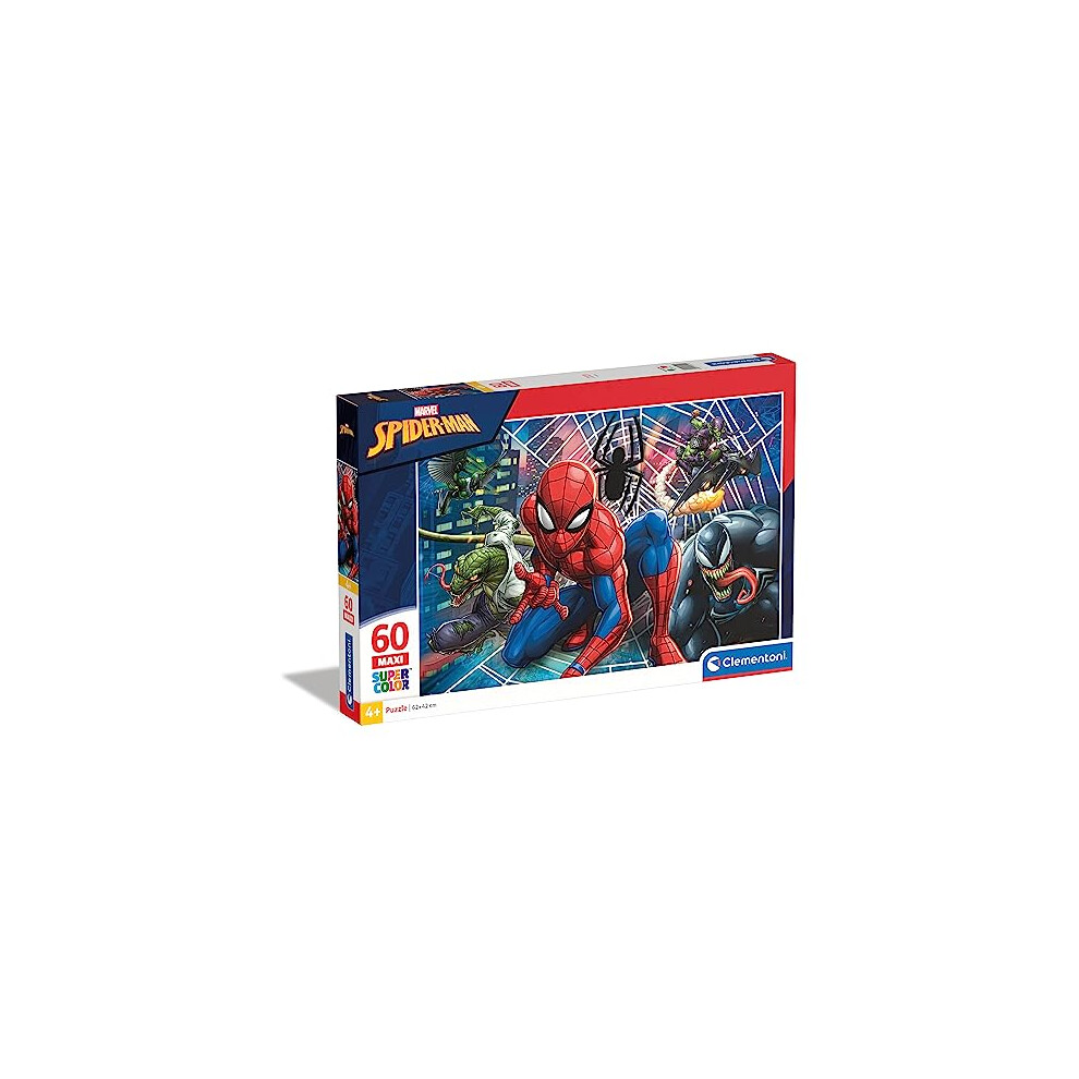 New Clementoni - 26444 - Supercolor Puzzle For Children-Spider Man-60 Pieces Maxi