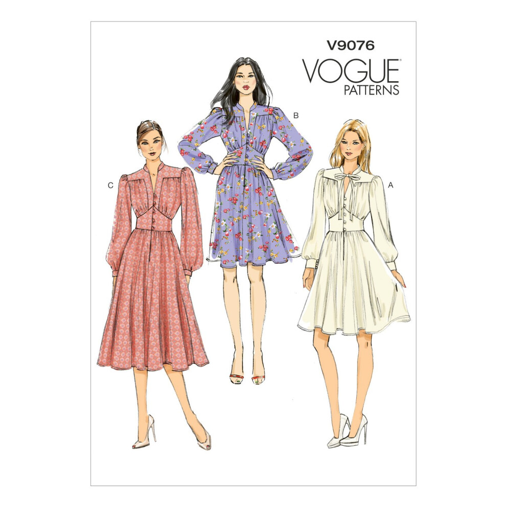 Vogue Patterns 9076, Misses Dress,Sizes, Paper, E5 (14-16-18-20-22)