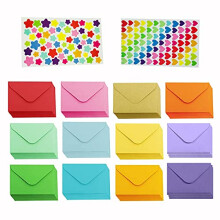 60 Pcs Assorted Color Mini Envelopes with 2 Sheets of DIY Stickers - Small Lovely Gift Envelopes for Gift Cards, Home, Garden, Office, Christmas,
