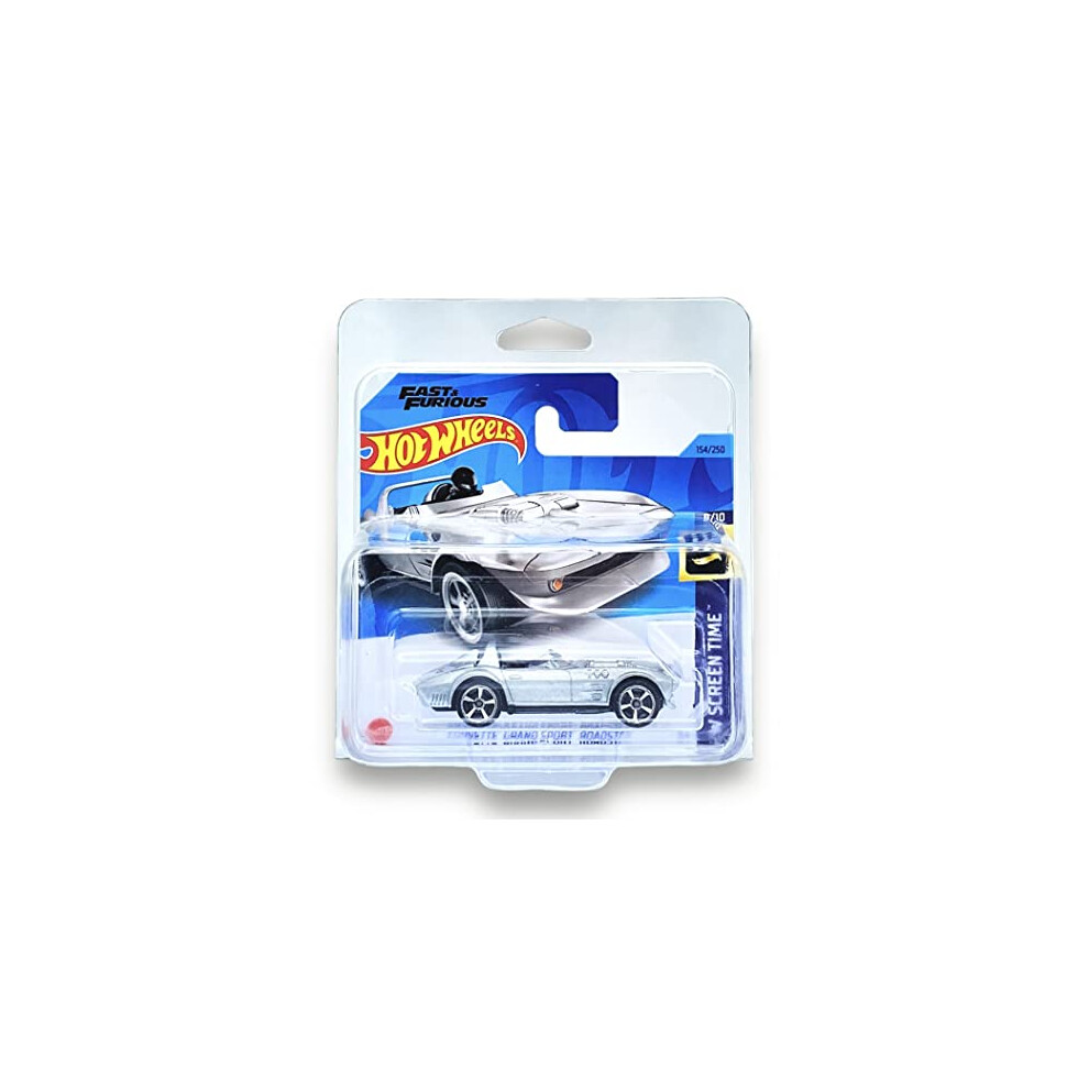 Corvette Grand Sport Roadster (Silver) 8/10 HW Screen Time - 2023-154/250 (Short Card) - COMES IN A KLAS CAR KEEPER PROTECTIVE COLLECTORS CASE - HKH90