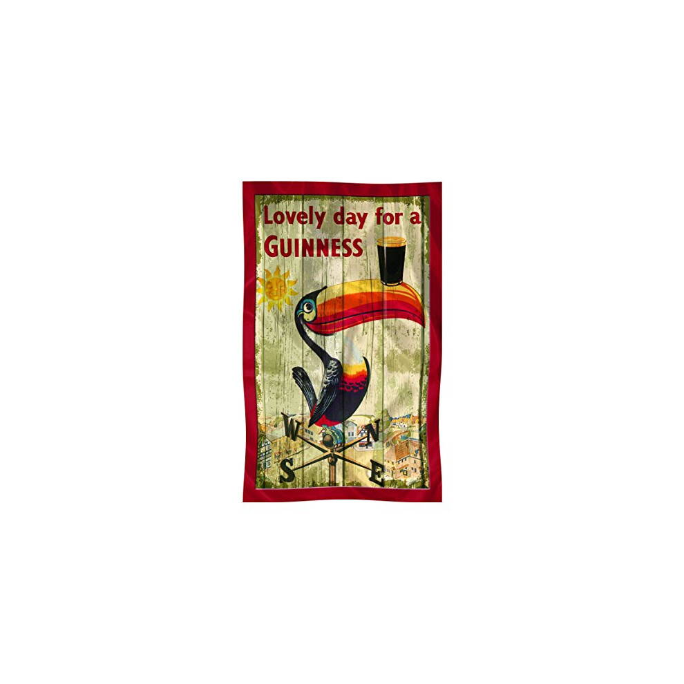 Nostalgic Guinness Cotton T-Towel With Toucan On Weathervane Design