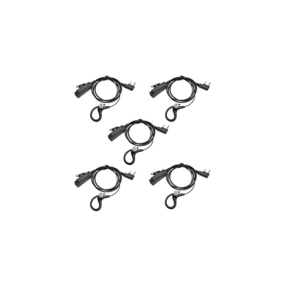 Photos - Radio / Clock G-Shape Earpiece Inline PTT Microphone Headset Compatible with Baofeng BF-888S UV-5R Kenwood Walkie Talkie (5 Pack)
