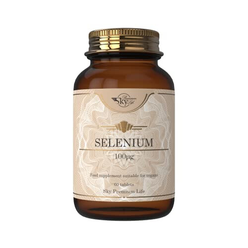 Selenium Supplements - 60 Selenium Tablets for Normal Immune System and Thyroid Support Supplement | Selenium 100mcg for Hair and Nails Vitamins | 10
