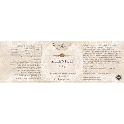 Selenium Supplements - 60 Selenium Tablets for Normal Immune System and Thyroid Support Supplement | Selenium 100mcg for Hair and Nails Vitamins | 10 1
