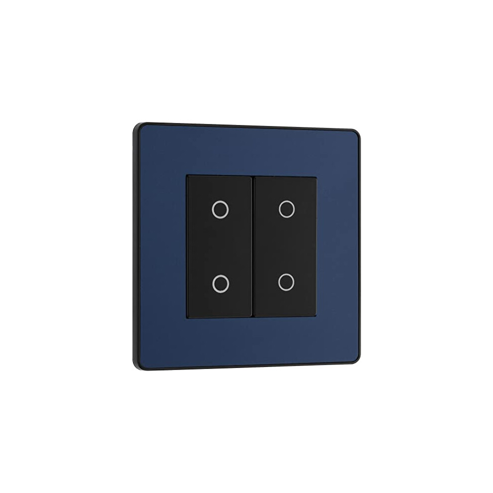 Evolve Double Touch Dimmer Switch, 2-Way Master, 200W, Matt Blue 5050765225298